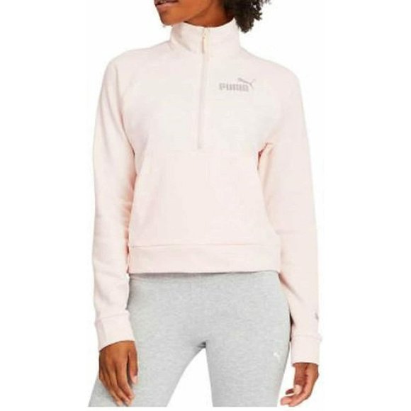 Puma Tops - PUMA Women Sweatshirt Half Zip Active Pullover Long Sleeve  Rosewater